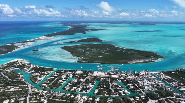 Turks And Caicos Skyline At Providenciales In Overseas Territory Turks And Caicos Islands. Caribbean Beach. Tropical Scenery. Stunning Highrise Buildings. Turks And Caicos Skyline In Providenciales.