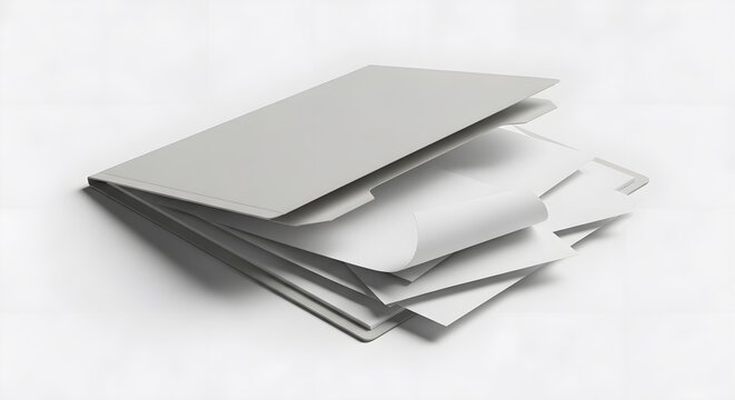 Blank corporate paper files documents folder stack mockup