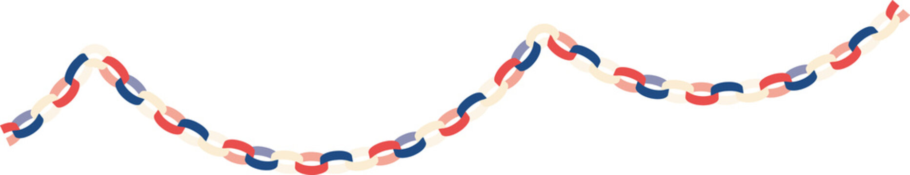 Tricolor Triple Paper Chain Garland｜トリコロールカラーの3連ペーパーチェーンガーランド