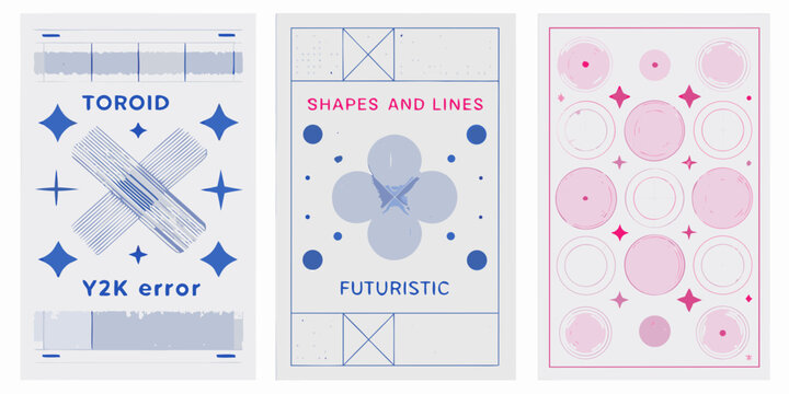Abstract Geometric Patterns With Text Vector Illustration
