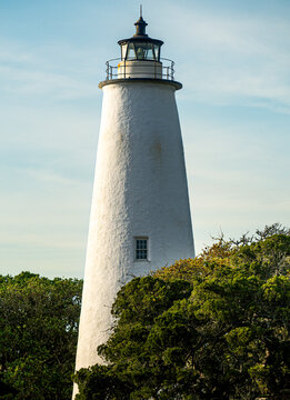 Ocracoke lighthouse on the coast
