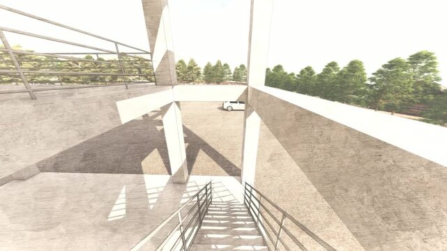 津波・水害時の高台避難訓練と避難タワーの3DCGイメージ動画