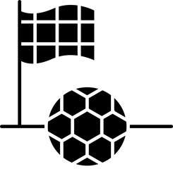 Soccer ball and corner flag icon isolated on transparent background © kalam