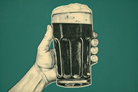 Beer pint holding drink glass.
