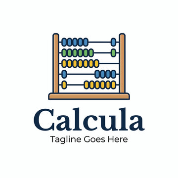 Colorful abacus with Bright counting beads for financial educational services numeracy learning balance tradition modern calculation Logo Design