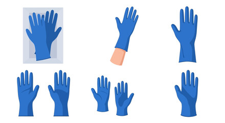 Fototapeta premium Blue Rubber Glove Hands.