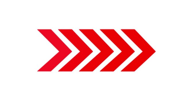 Right directional arrow loop, animated arrow moving on black background, video overlay animation ,with Arrow Glow Animation alpha channel.