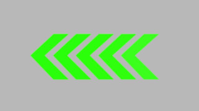 left directional arrow loop, animated arrow moving on black background, video overlay animation ,with Arrow Glow Animation alpha channel.