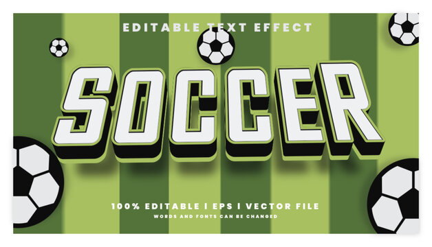 soccer text effects, modern colors. Text style effects.