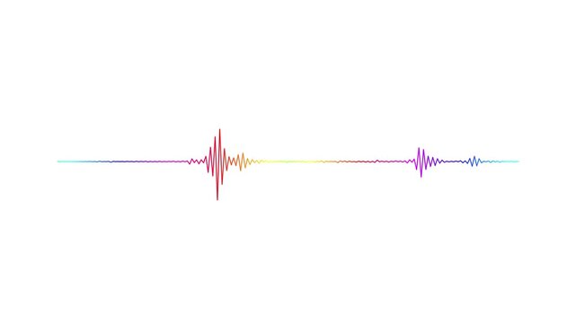 Abstract audio sound visualizer wave spectrum animation on black background. Audio waveform spectrum visualizer, white line sound frequency animation, music equalizer rhythm bars motion graphic ,4k 