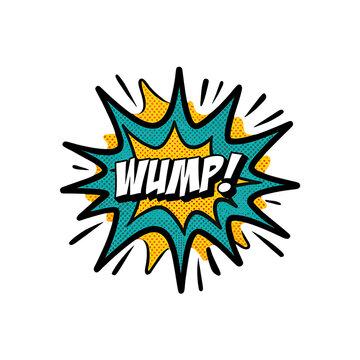 comic book explosion burst with wump sound effect isolated on transparent background