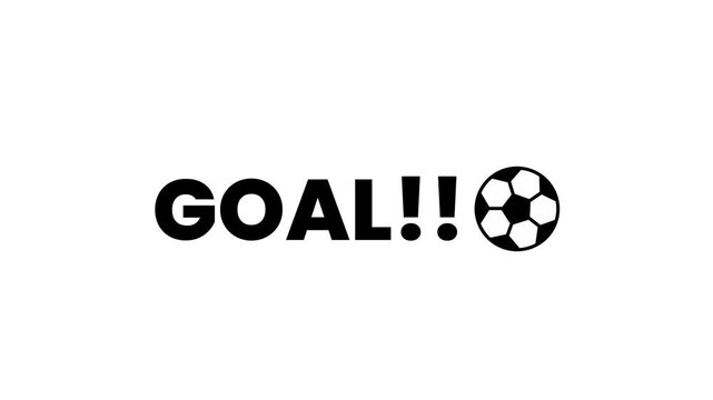 Bold black text 'GOAL!!' with a classic black and white soccer ball emoji on a clean white background.