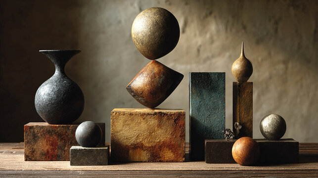 Transformation expressed through ordinary household objects, surreal minimalism, levitating or merging items, abstract visualization of change, creative reinterpretation of familiar forms.