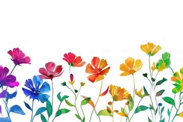 Obraz premium Rainbow flowers backgrounds outdoors pattern.