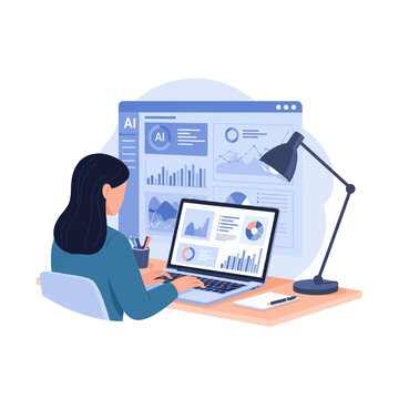 business woman working on laptop