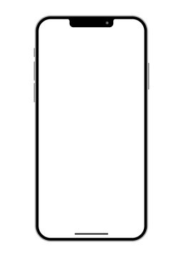 スマートフォン白画面モックアップ（ノッチ付き・正面素材）
