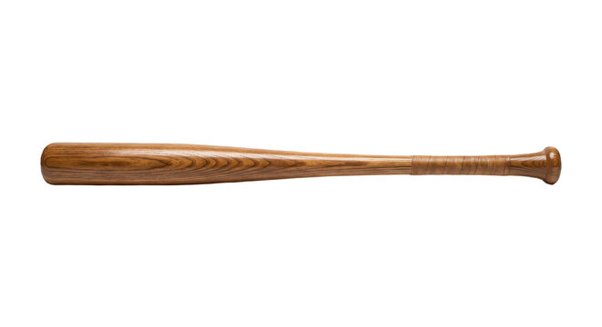 A classic wooden baseball bat with a polished finish and visible grain texture.