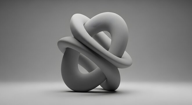 Abstract geometric twisted interlocking torus loop knot mockup