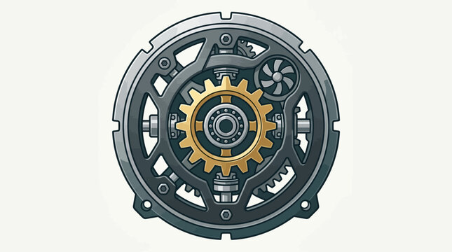 Industrial Gear Mechanism Closeup.