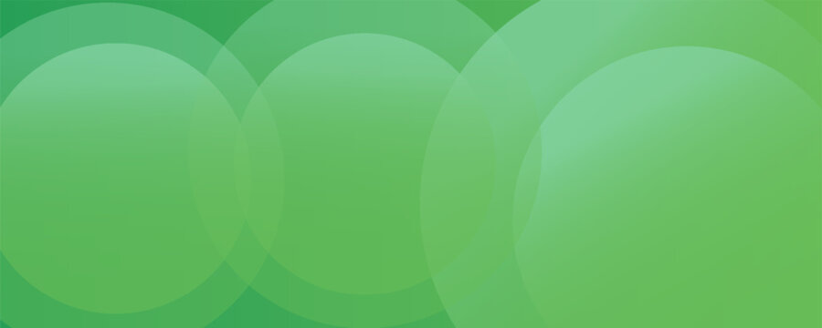 Abstract green background with overlapping transparent circles and soft gradients. Modern eco-friendly geometric design for nature-inspired themes and professional presentations.