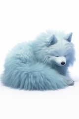 Naklejka premium Fluffy blue dog sleep mammal animal white.