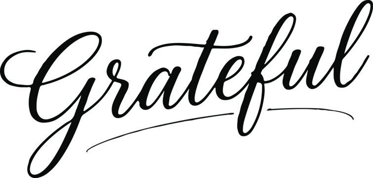 Vector illustration of grateful typography on transparent background
