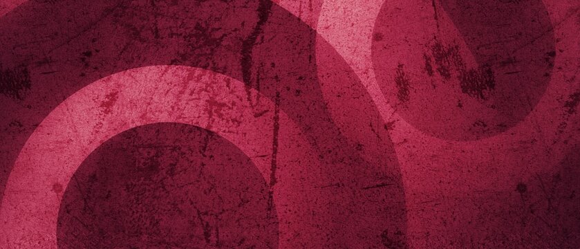 Maroon red abstract grunge background with textured overlapping circular geometric patterns
