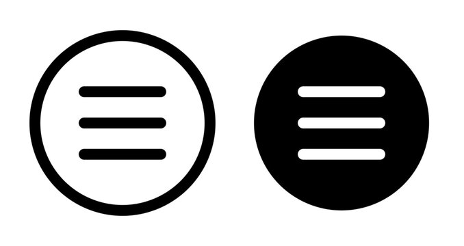 Menu icons pack in black and white versions for web.