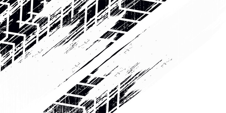Vector automotive banners template. Grunge tire tracks backgrounds for landscape poster, digital banner, flyer, booklet, brochure and web design. Editable graphic image in black and grey colors