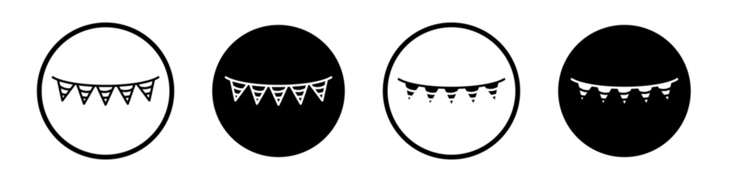 Party pennants icons pack in black and white versions for web.