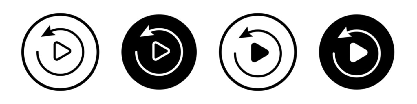 Playback icons pack in black and white versions for web.