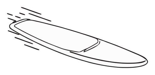 Fototapeta premium Paddleboard sup surfing line art perspective vector. Generative AI