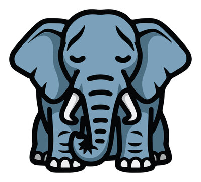 African elephant sleeping peacefully front view vect.... Generative AI