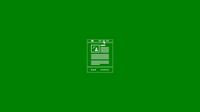 Website Navigation, Navigating, Website Browsing, Fast Websites, Instant Loading, High Page Speed, Optimized Performance - Minimal Flat Design Motion Graphics Clip - Green Screen, 7.5% Gray