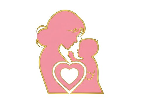 Mother and baby isolated on white