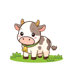Obraz premium cow cartoon vector illustration