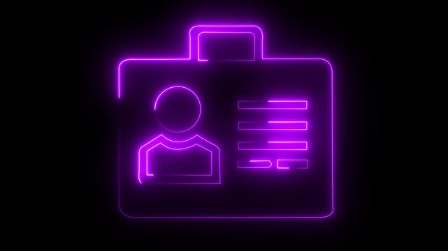 Futuristic Neon Credential Card Animation with User Identity Information