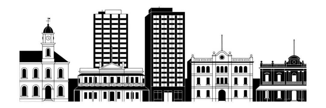 Geraldton Coastal Harbour Line Art Australia
