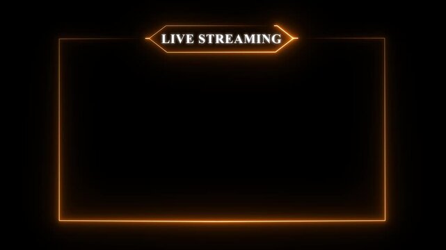 live streaming neon text frame animation box frame neon frame live streaming game live Stream overlay animation for live streaming video Titles 4k