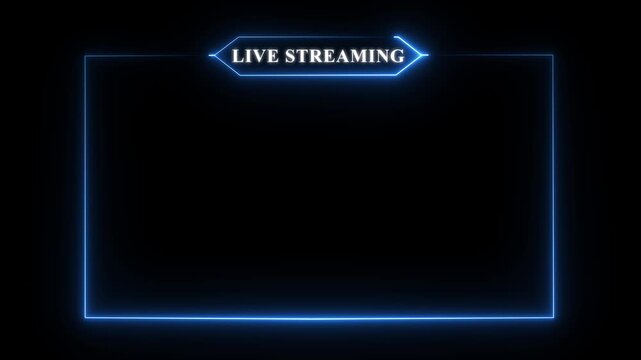 live streaming neon text frame animation box frame neon frame live streaming game live Stream overlay animation for live streaming video Titles 4k