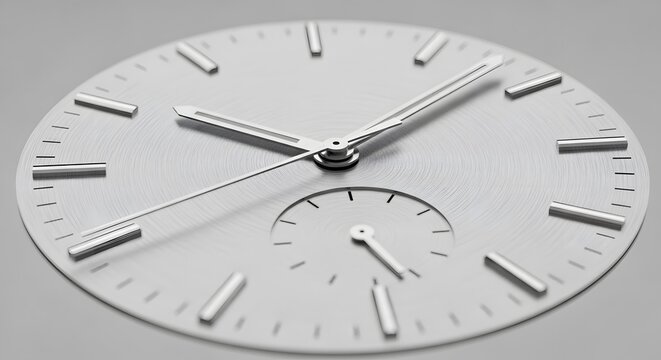 Minimalist modern analog white wall clock layout mockup