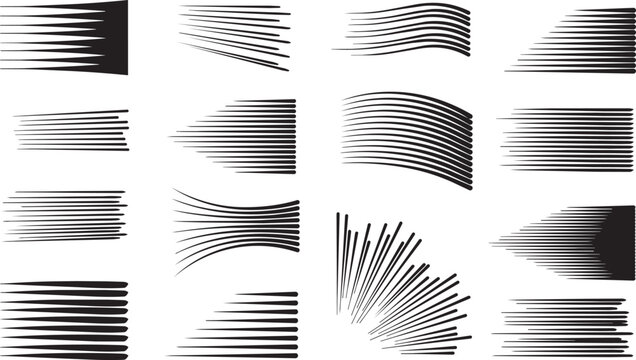 Comic Speed Lines and Dynamic Horizontal Hatching Motion Texture Effect Pattern Collection