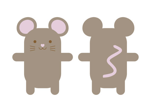 cute cartoon mouse. Vector illustration on a white background.