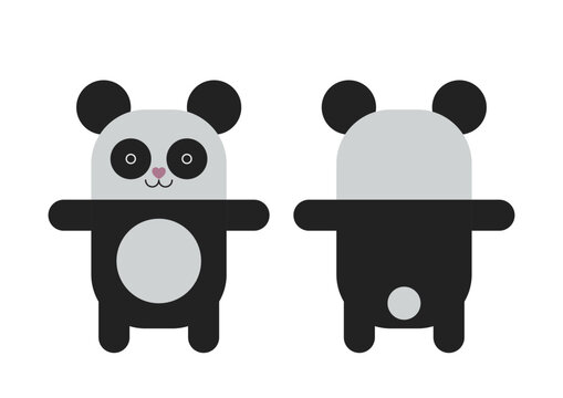 cute cartoon panda. Vector illustration on a white background.