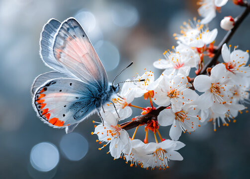Beautiful butterfly resting on a vibrant flower in a natural garden, showcasing delicate wings, colorful details, pollination, spring beauty, and peaceful wildlife.