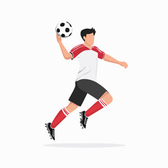 Obraz premium ヘディングをするサッカー選手のイラスト