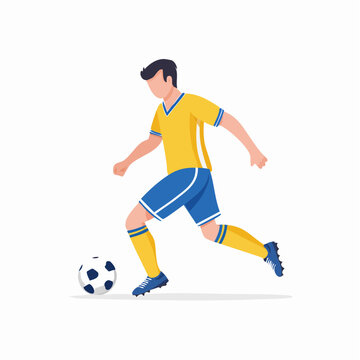 シュートを打つサッカー選手のイラスト
