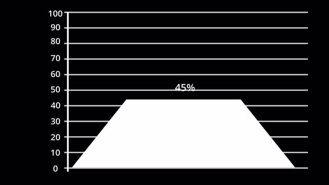 progress chart infographic reaching 90 percent target with triangle shape, business growth and achievement pyramid 90% success rate animation.