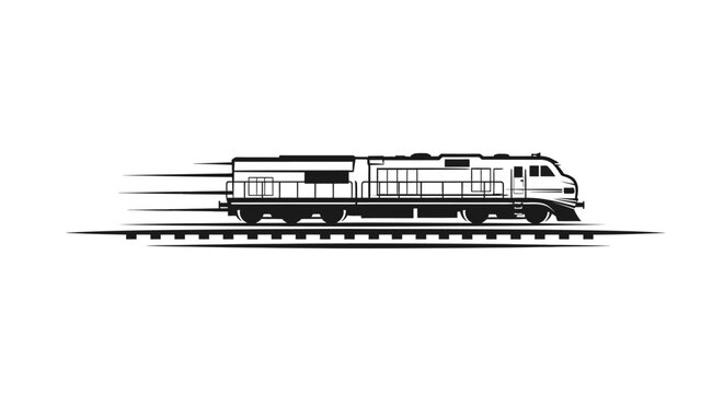 Locomotive Train Engine on Railway Track.