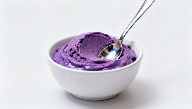 Ube ice cream, a traditional Filipino dessert made from purple yam.